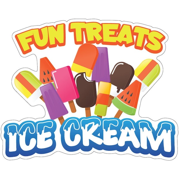Signmission Fun Treats Ice CreamConcession Stand Food Truck Sticker, 8" x 4.5", D-DC-8 Fun Treats Ice Cream19 D-DC-8 Fun Treats Ice Cream19 - main